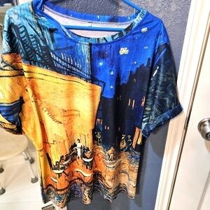 New Van Gogh Colorful art Short Sleeved Tee 2XL